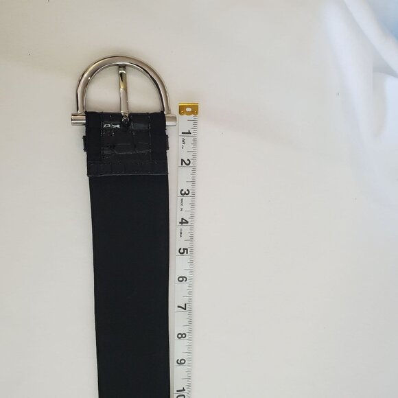 White House Black Market Women's Belt Silver Stud Elastic Size Small - Picture 7 of 8